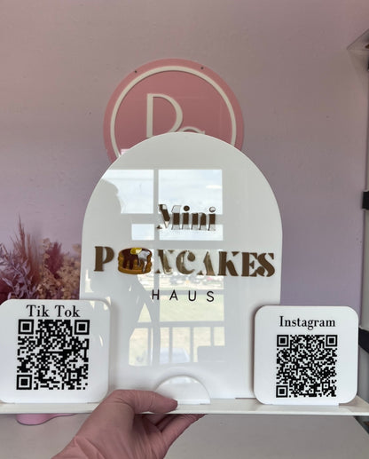 Logo and QR codes sign