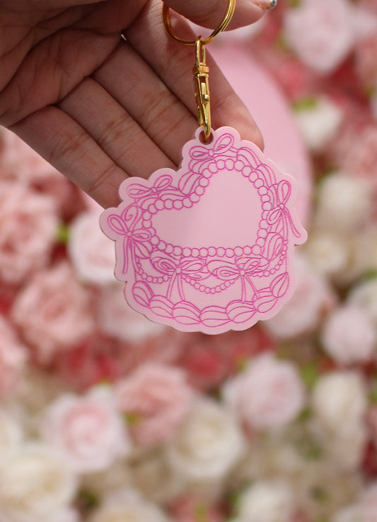 engraved vintage cake nfc keychain